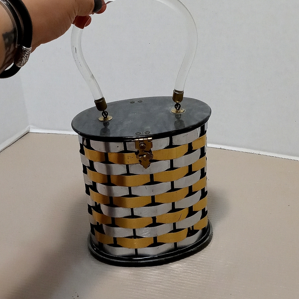 Vintage Dorset Rex Fifth Ave. Metallic Basket Handbag